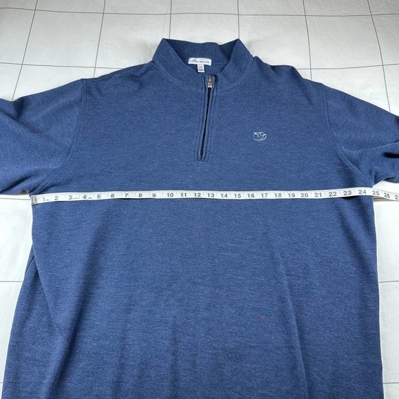 Peter Millar Quarter Zip Mens XXL Blue Crown Comfort Interlock Golf Stretch Warm - Picture 6 of 8
